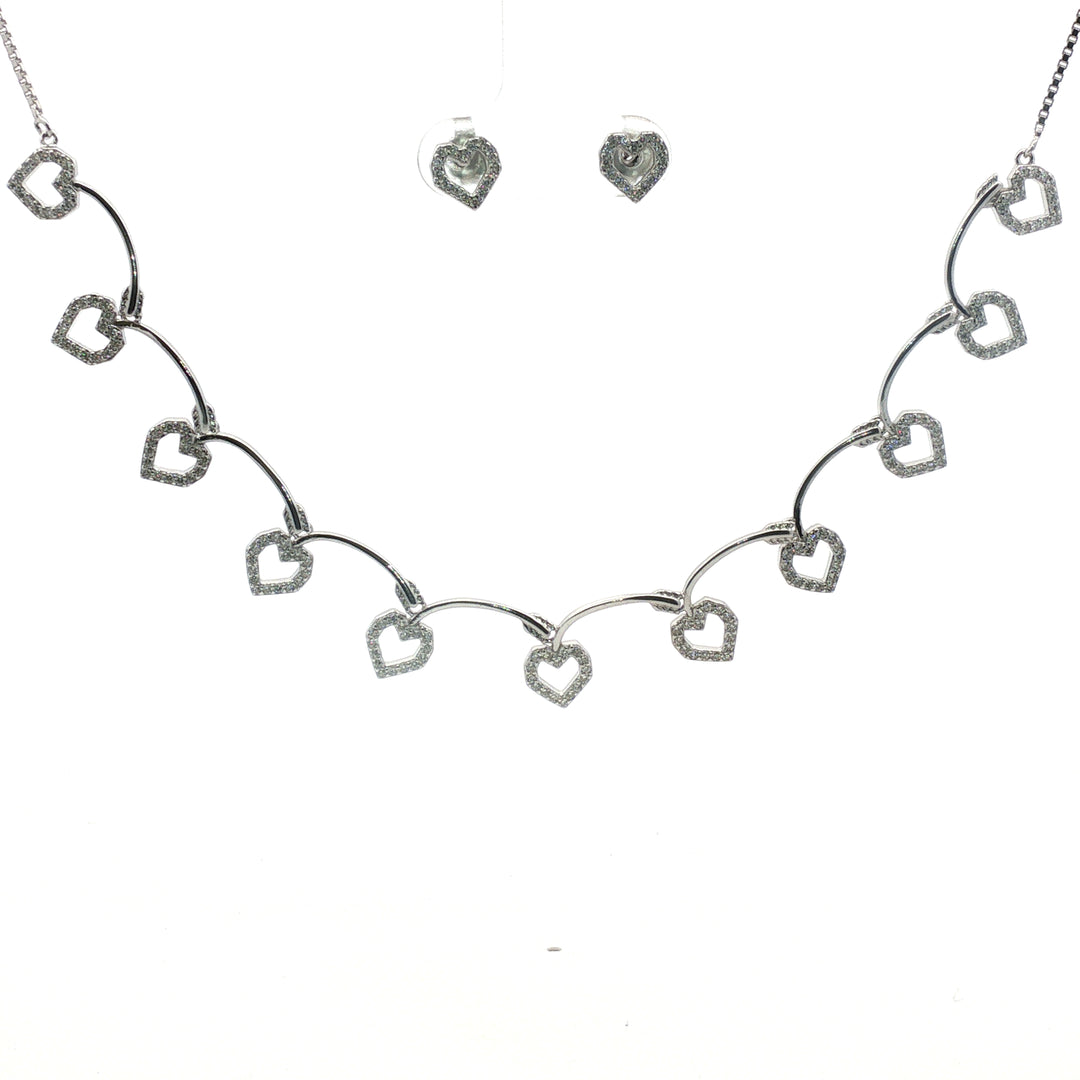 Premium 925 Silver Necklace & Earrings Set for Women