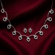 Premium 925 Silver Necklace & Earrings Set for Women