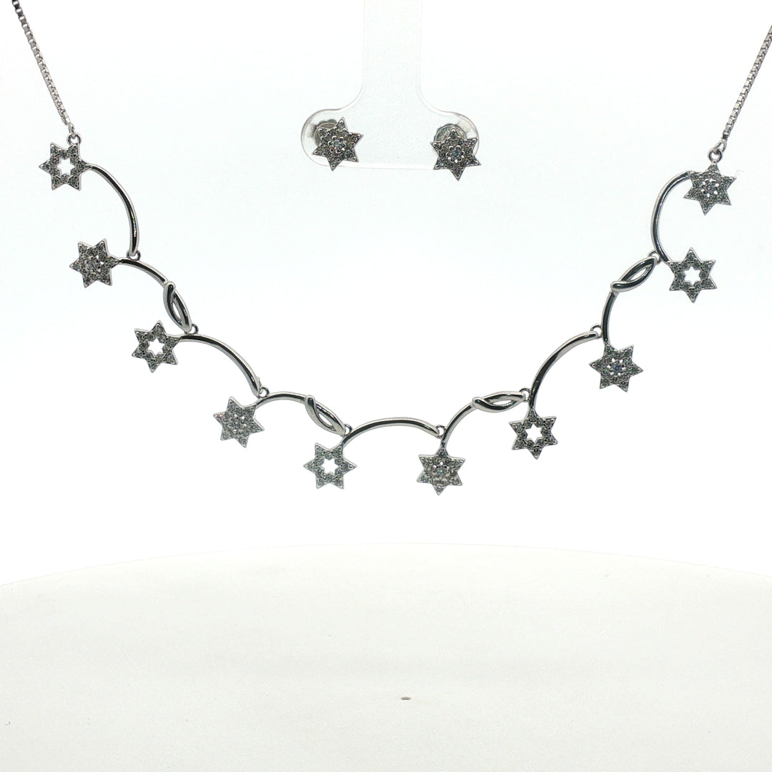 Premium 925 Silver Necklace & Earrings Set for Women