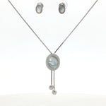Load image into Gallery viewer, 925 Sterling Silver Necklace with Earring Set Studded With Cubic Zircons