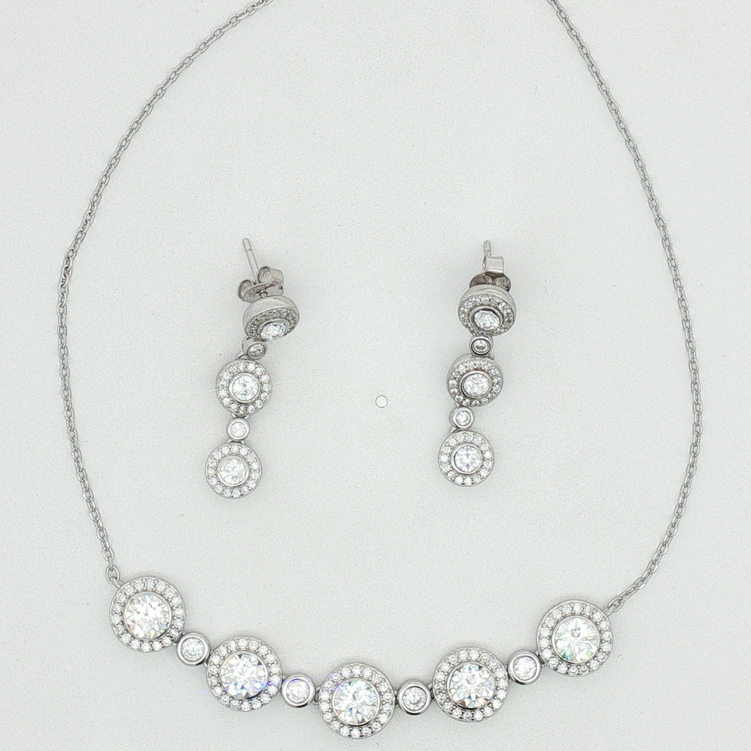 Premium 925 Silver Necklace & Earrings Set for Women