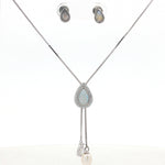 Load image into Gallery viewer, 925 Sterling Silver Necklace with Earring Set Studded With Cubic Zircons
