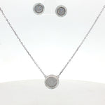 Load image into Gallery viewer, 925 Sterling Silver Necklace with Earring Set Studded With Cubic Zircons