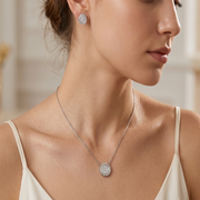 925 Sterling Silver Necklace with Earring Set Studded With Cubic Zircons