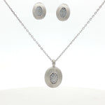 Load image into Gallery viewer, 925 Sterling Silver Necklace with Earring Set Studded With Cubic Zircons