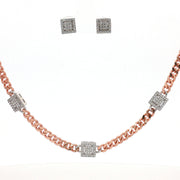 Emerald Shape Timeless 925 Silver Necklace & Earrings Set for Women