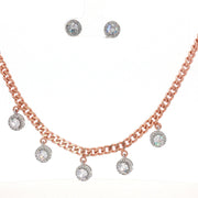 Round Shape Timeless 925 Silver Necklace & Earrings Set for Women