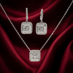 Load image into Gallery viewer, Emerald Shape Timeless 925 Silver Necklace &amp; Earrings Set for Women