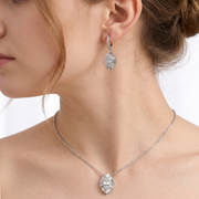 Marquise Shape Timeless 925 Silver Necklace & Earrings Set for Women