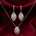 Load image into Gallery viewer, Pear Shape Timeless 925 Silver Necklace &amp; Earrings Set for Women