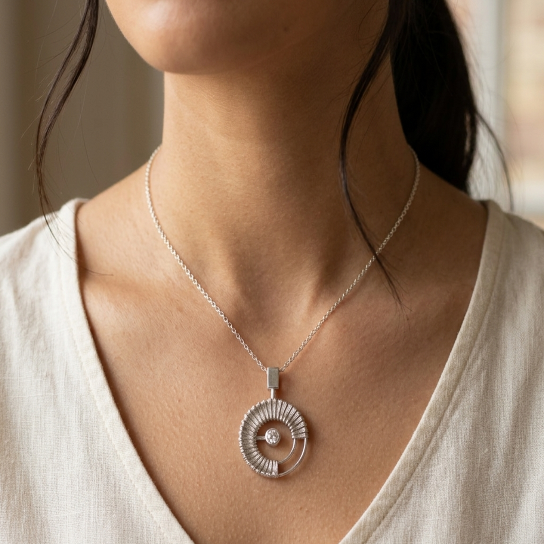 Premium Yuva 925 Sterling Silver Pendant with Silver Chain