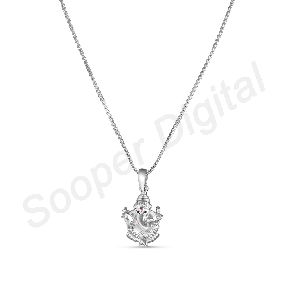 Ganesh 925 Sterling Pendant with chain (Chain Length 16 inch)