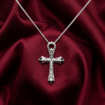 Load image into Gallery viewer, 925 Sterling Silver Diamond Criss Cross Pendant Necklace with Adjustable Length