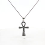 Load image into Gallery viewer, 925 Sterling Silver Diamond Criss Cross Pendant Necklace with Adjustable Length