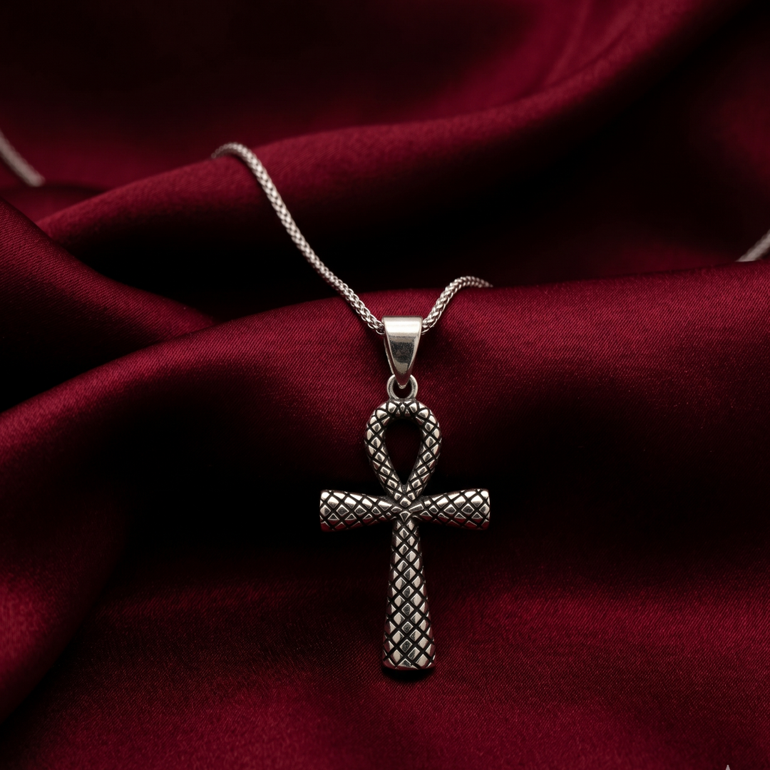 925 Sterling Silver Diamond Criss Cross Pendant Necklace with Adjustable Length