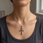 Load image into Gallery viewer, 925 Sterling Silver Diamond Criss Cross Pendant Necklace with Adjustable Length