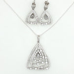Load image into Gallery viewer, 925 Sterling Silver Necklace with Earring Set Studded With Cubic Zircons