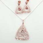 Load image into Gallery viewer, 925 Sterling Silver Necklace with Earring Set Studded With Cubic Zircons