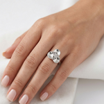Load image into Gallery viewer, 925 Sterling Silver Women’s Moissanite Diamond Daily Wear Ring