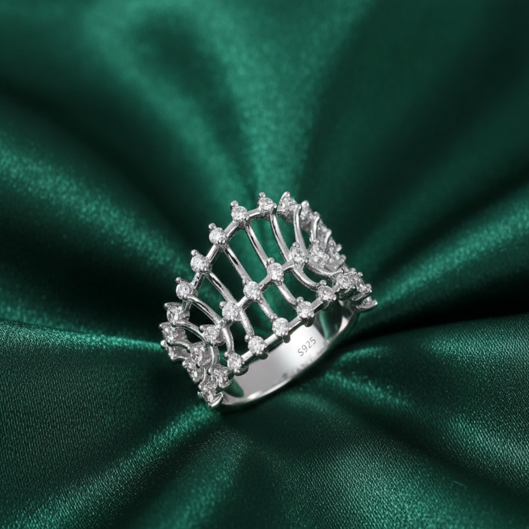 Aparna Half Eternity 925 Sterling Silver Ring