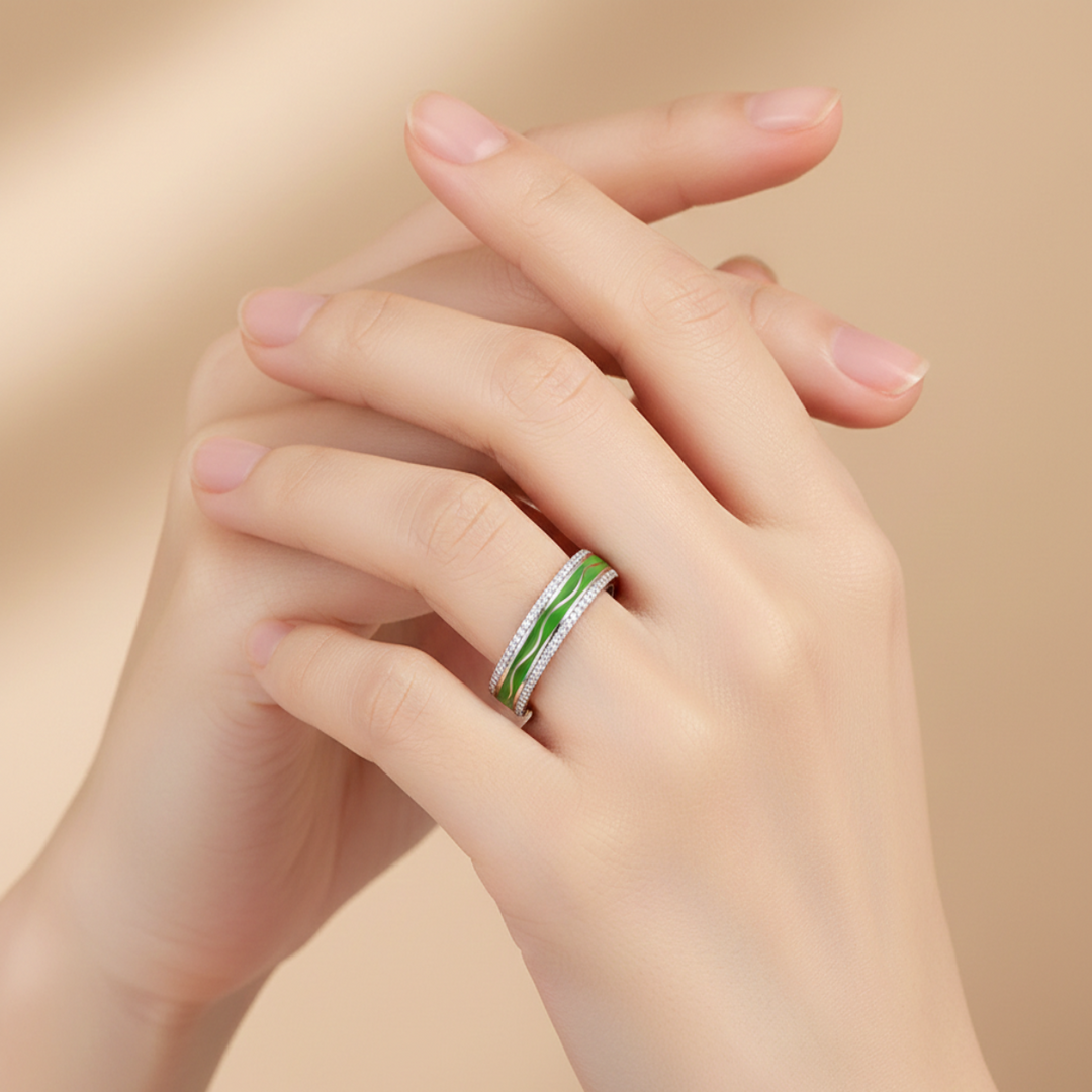Eternal Enamel 925 Sterling Silver Ring