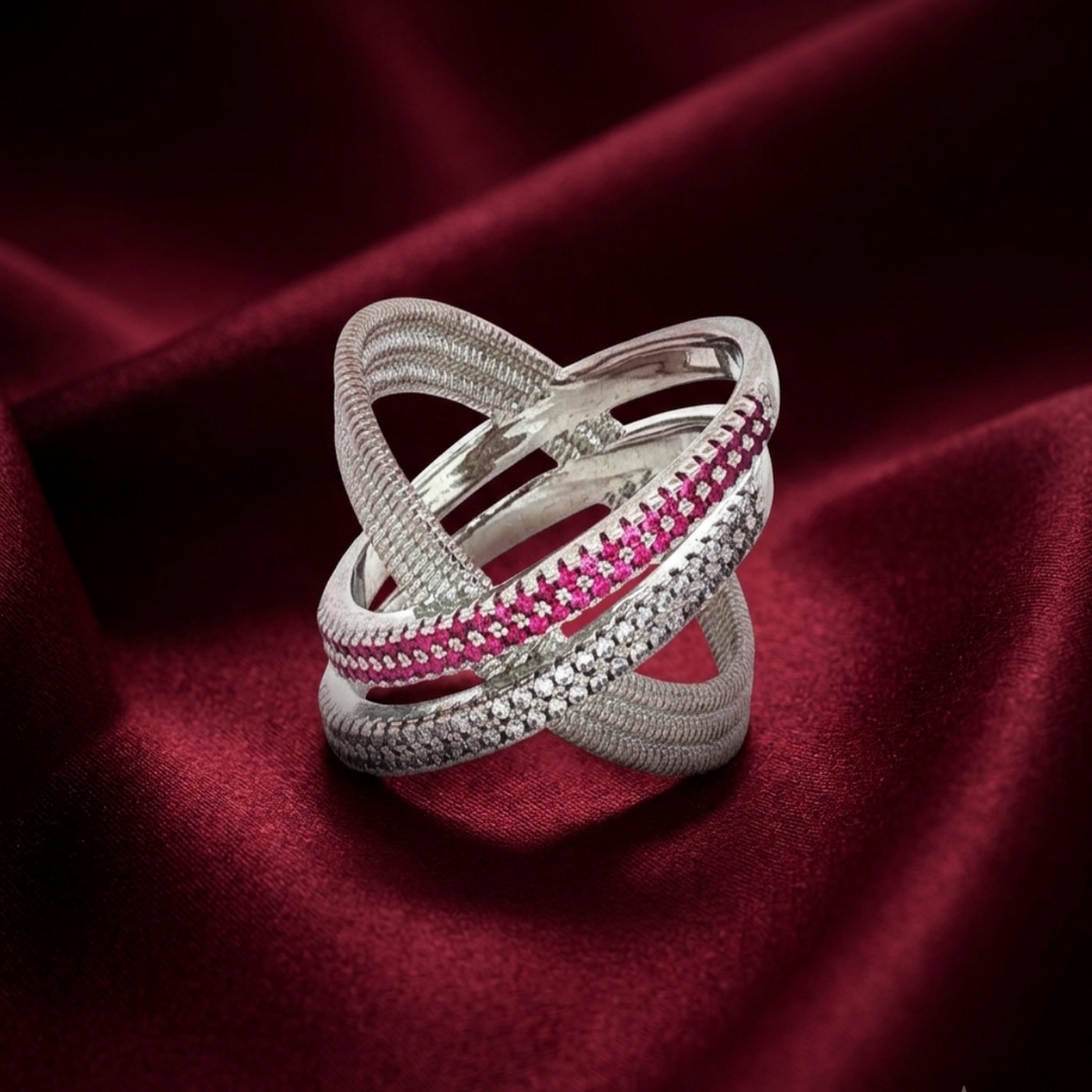 Elegant Full Eternity and infinty Ring in 925 Sterling Silver