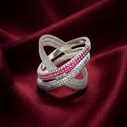 Elegant Full Eternity and infinty Ring in 925 Sterling Silver