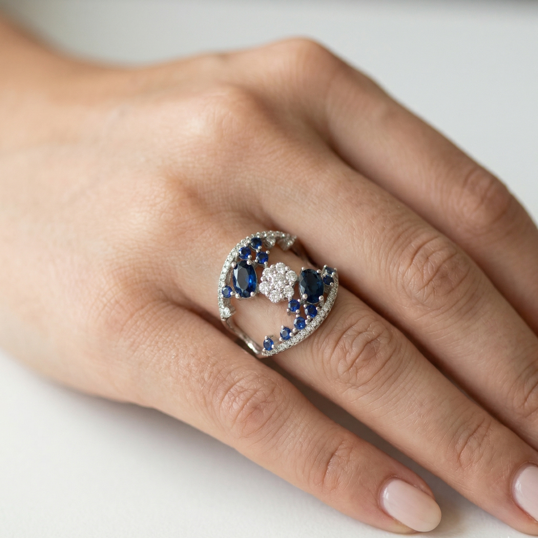 Eternal Classic 925 Sterling Silver Half Eternity Ring