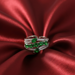 Load image into Gallery viewer, 925 Sterling Silver Green Zircon Floral Halo Ring For Women