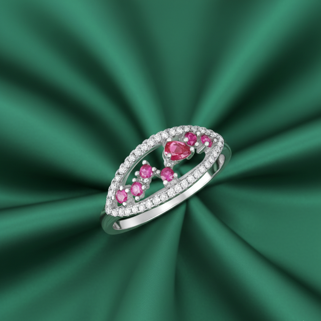 Ivy Red 925 Sterling Silver Ring
