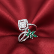Dual Element 925 Sterling Silver Ring. Adjustable ring , Comfortably fits Indian Sizes 9 to 17