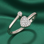 Load image into Gallery viewer, Yuva Love 925 Sterling Silver Ring . Adjustable ring size. Fits comfortably between Indian ring size 9 to 17