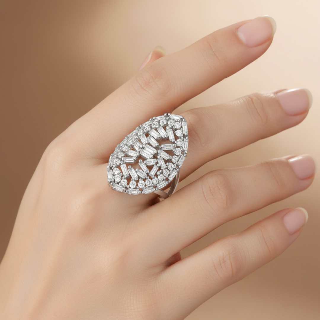 Magnus Marquee 925 Sterling Silver Ring