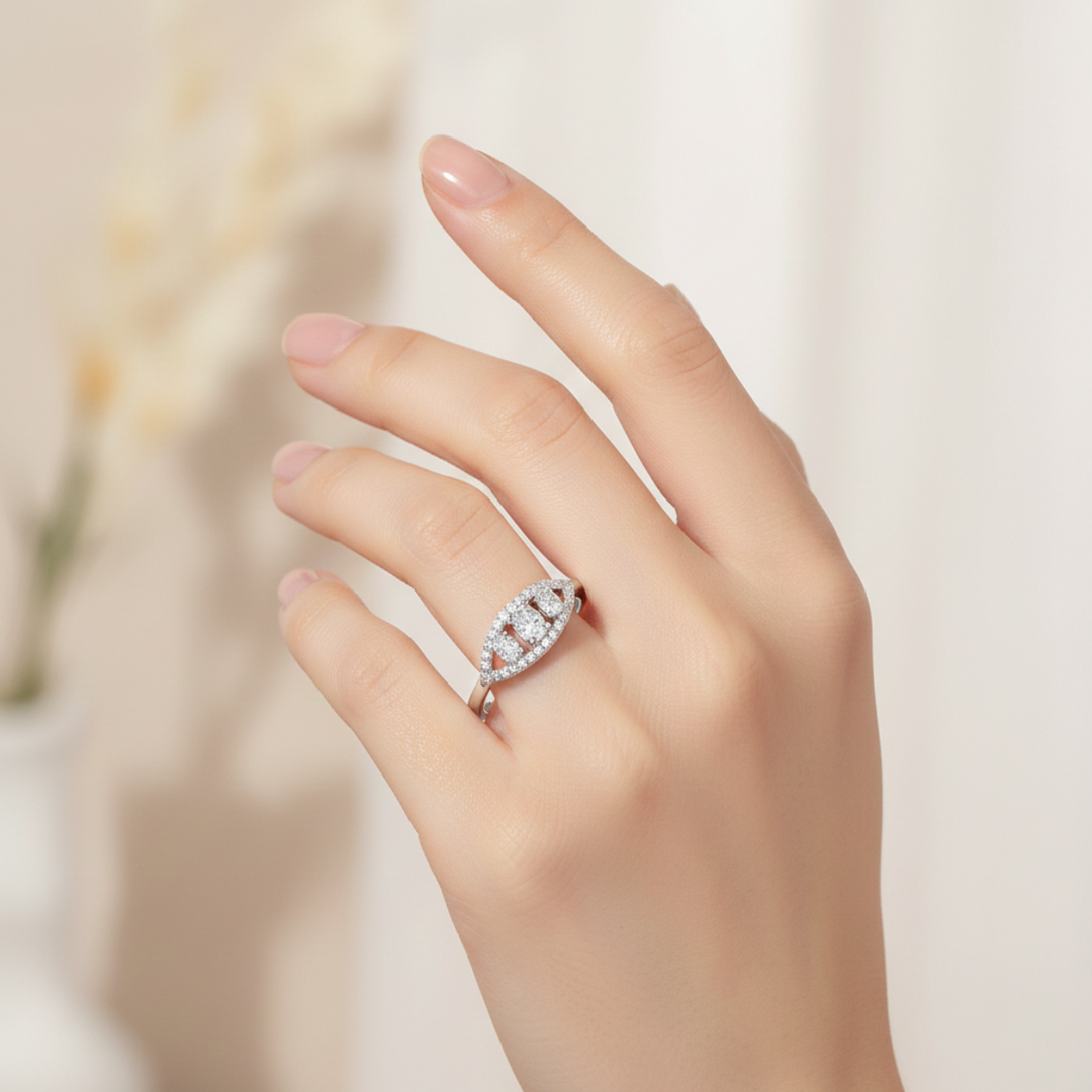 Shubham Trinity 925 Sterling Silver Ring.