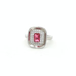 Load image into Gallery viewer, 925 Sterling Silver Ruby Color Pear Shape Halo Ring For Women