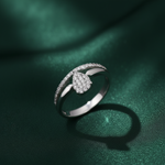 Load image into Gallery viewer, Pear Dual Layered 925 Silver Ring