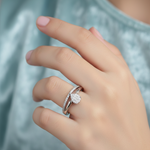 Load image into Gallery viewer, Pear Dual Layered 925 Silver Ring