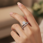 Load image into Gallery viewer, Pear Dual Layered 925 Silver Ring