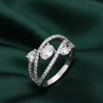 Load image into Gallery viewer, Multi Layered Solitaire 925 Silver Ring