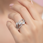 Load image into Gallery viewer, Multi Layered Solitaire 925 Silver Ring