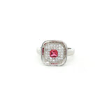 Load image into Gallery viewer, 925 Sterling Silver Ruby Color Pear Shape Halo Ring For Women
