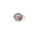 Load image into Gallery viewer, 925 Sterling Silver Ruby Color Pear Shape Halo Ring For Women