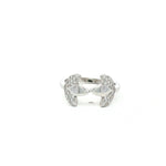 Load image into Gallery viewer, Stylish 925 Silver Open Ring with Dual Crystal Leaf Design