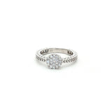 Load image into Gallery viewer, Sparkling 925 Sterling Silver Square Halo Ring with Accent Diamonds