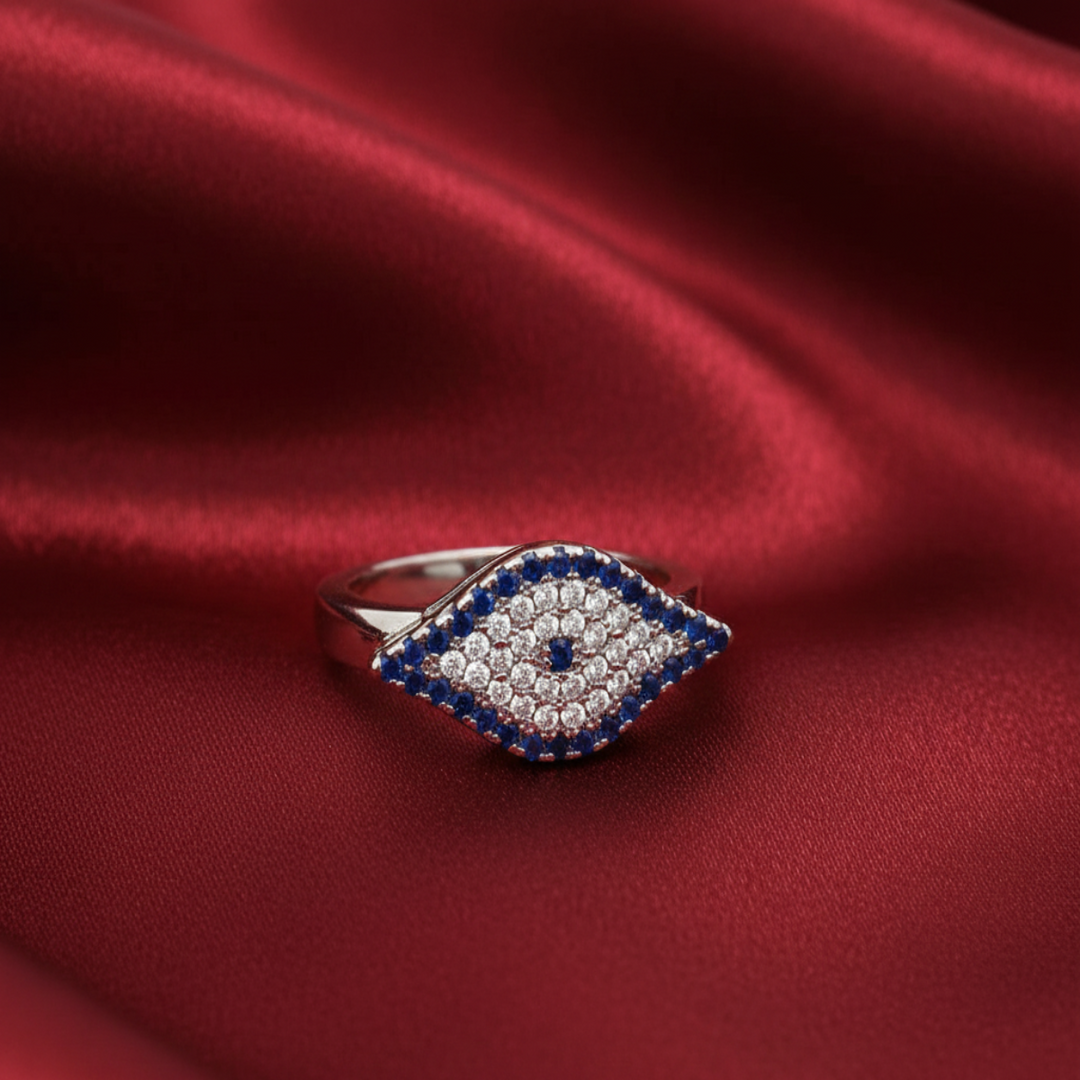 Evil Eye Blue 925 Sterling Silver Ring