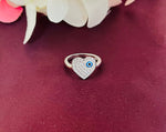 Load image into Gallery viewer, Evil Eye Heart Shaped 925 Silver Ring
