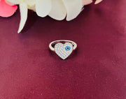 Evil Eye Heart Shaped 925 Silver Ring