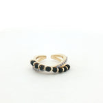 Load image into Gallery viewer, 925 Sterling Silver Timeless Black Beads Solitaire Ring