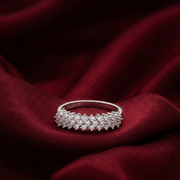 925 Sterling Silver Floral Cluster Zircon Ring for Women