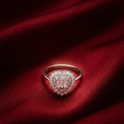 Elegant 925 Sterling Silver Heart Shape Diamond Ring For Women